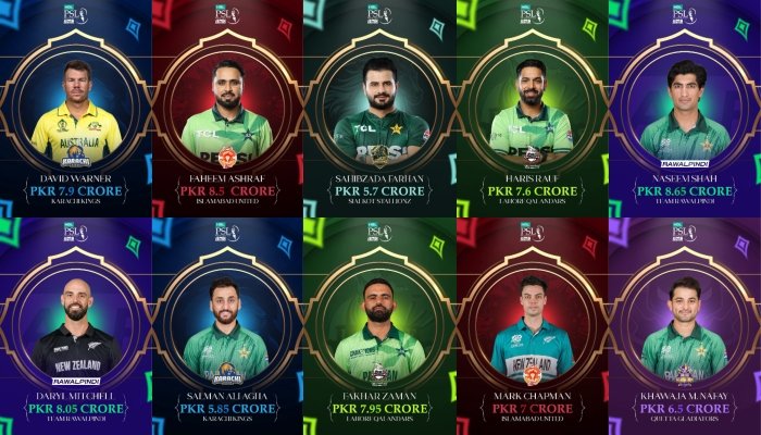 پی ایس ایل 11: نیلامی میں فروخت ہونیوالے 10 سب سے مہنگےکھلاڑی