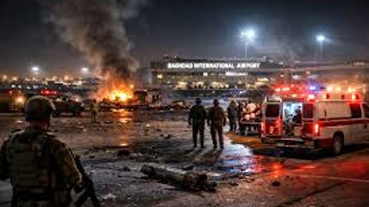 بغداد انٹرنیشنل ایئرپورٹ پرڈرونزحملہ، 10امریکی فوجی ہلاک