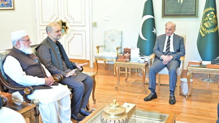 وزیراعظم سے جماعت اسلامی کے وفد کی ملاقات، مشرق وسطی پراعتماد میں لیا