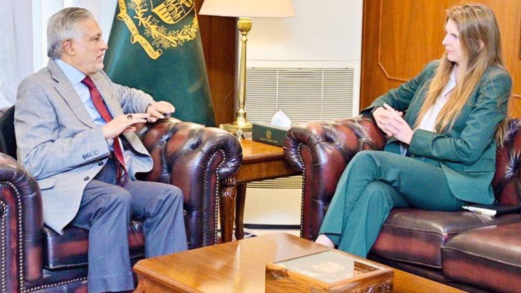 اسحاق ڈار سے برطانوی ہائی کمشنرکی ملاقات، پاکستان کے ثالثی کردار کی تعریف