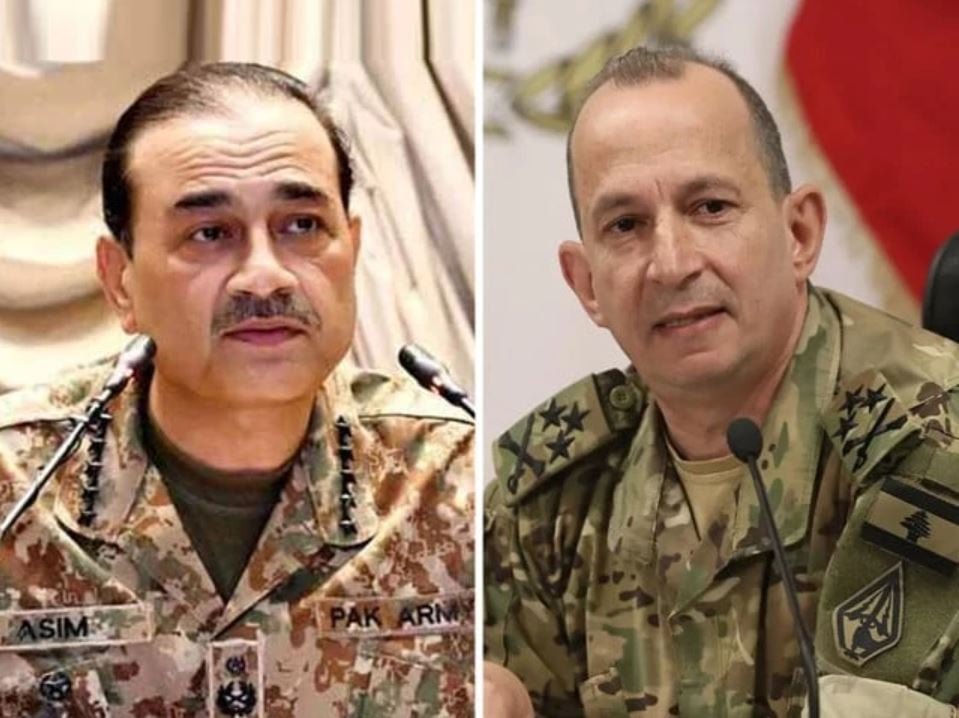 فیلڈ مارشل عاصم منیرکی دعوت پرلبنانی آرمی چیف کا دورۂ پاکستان، جنگ بندی پراہم پیش رفت متوقع