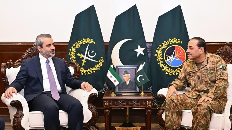 پاکستان اور شام کا دفاعی شعبوں میں تعاون اور روابط بڑھانے پراتفاق