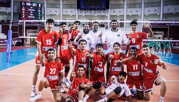 پاکستان نے انڈر 17 ورلڈ والی بال چیمپئن شپ میں الجزائر کو شکست دیکرراؤنڈ آف 16 میں جگہ بنالی